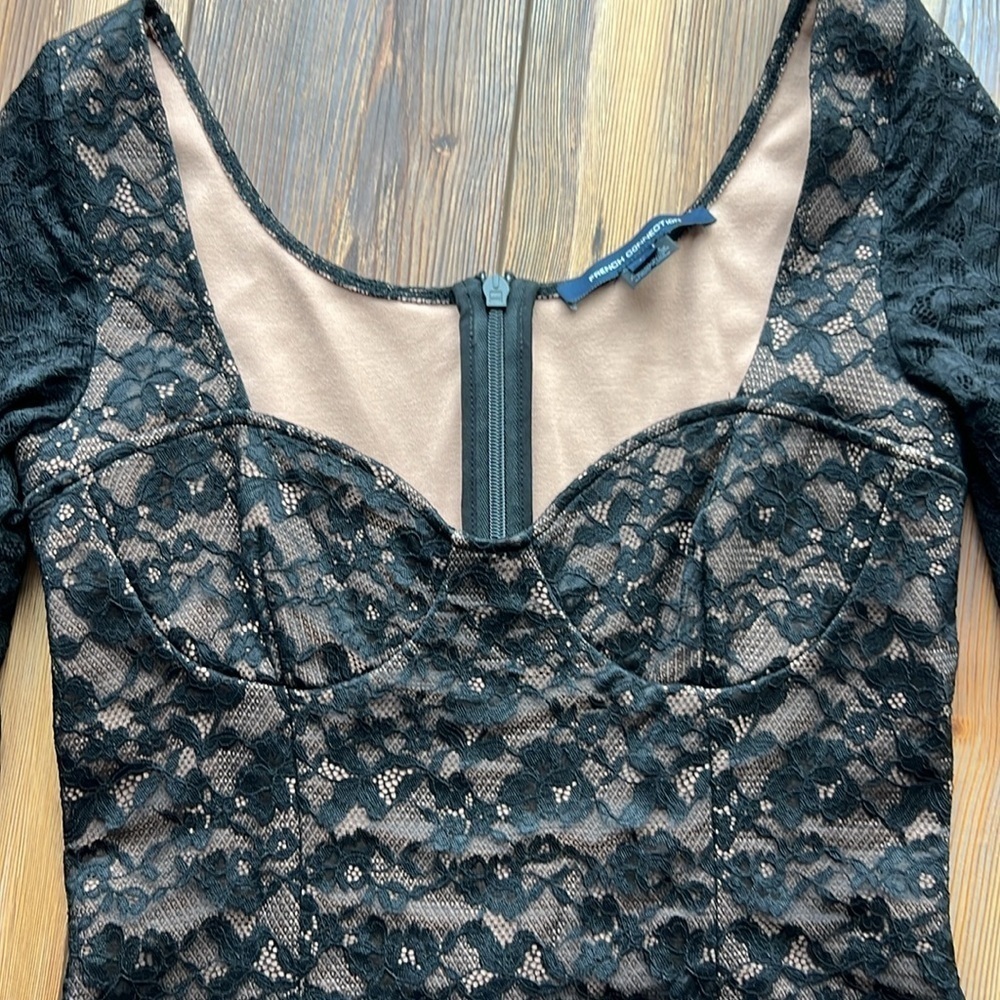 French Connection Thora Lula Long Sleeve Lace Dress Size: M - Picture 3 of 9